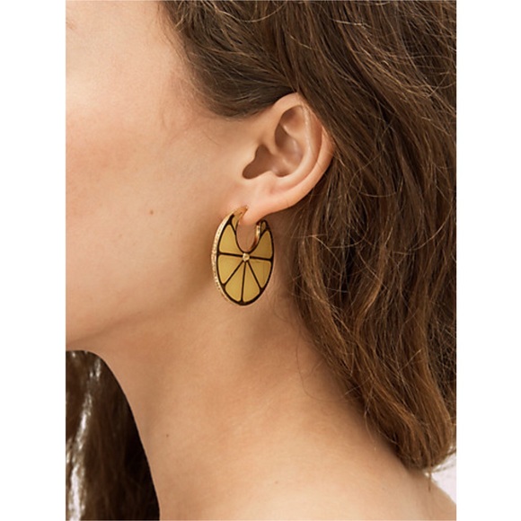 KATE SPADE • Tutti Fruity Lemon Slices Hoop Earrings - Picture 4 of 5